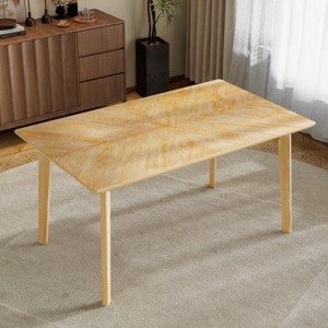 Modern Rectangular Dining Table for 6,Retro Wood Kitchen Table with Rubberwood Legs for Dining Room-Maison Boucle - 1 of 4