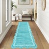 Washable Scalloped Rugs for Living Room Bedroom, Modern Solid Non Slip Rugs for Nursery Room Kids Room, Large Low Pile Carpet for Dining Room - 3 of 4