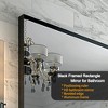 Acekool 40 x 30 Inch Black Frame Bathroom Mirror, Floating Glass Rectangular Wall Mirror with Brushed Aluminum Frame, Vertical or Horizontal Mount - 3 of 4