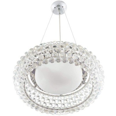 Halo 25" Chrome Pendant Chandelier with Acrylic Bubbles