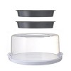12 inch Clear Cake Carrier with 2pk 9 inch Gray Round Pans, Carbon Steel - 2 of 4