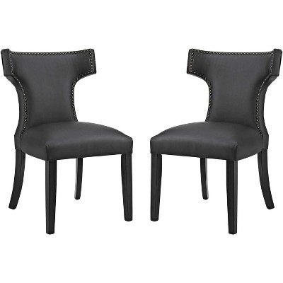 ModwayCurve Dining Side Chair Vinyl Set of 2