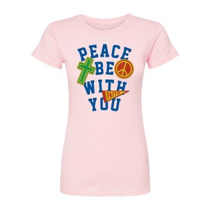 Women's - Instant Message - Peace Be With You Fitted Graphic T-Shirt - 1 of 2