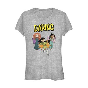 Juniors Womens Disney Princesses Daring Trio Pop Art T-Shirt - 1 of 3