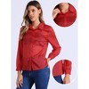 INSPIRE CHIC Women's Sheer Mesh Long Sleeve Button Down Shirts - 2 of 4