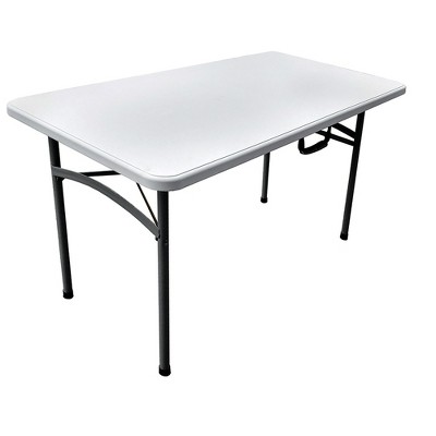 Plastic Development Group 800 4 Foot Blow Molded Utility Portable Garage Sale Event Dining Banquet Table, White