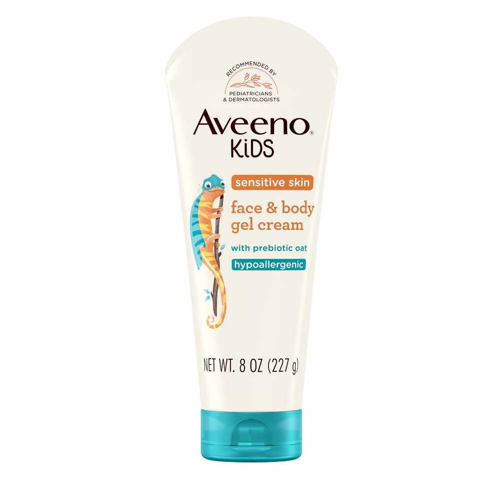 Photos - Shower Gel Aveeno Kids Sensitive Skin Face & Body Gel Cream, Clinically Proven 24 Hou 