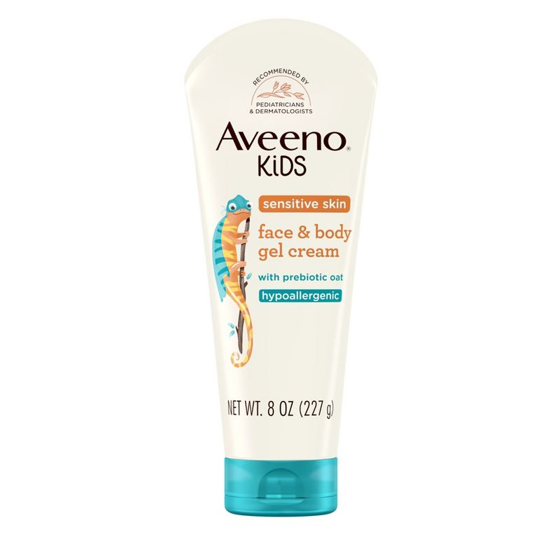 Aveeno Kids Sensitive Skin Face &#38; Body Gel Cream, Clinically Proven 24 Hour Hydration, Lightweight - 8oz, 1 of 11