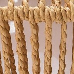Natural Paper Rope and Iron Base