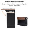Farmhouse Kitchen Island with Drop Leaf and Wheels, Kitchen Storage Cart with Drawers and Iron Shelf, Rolling Kitchen Island with Power Outlet - 3 of 4