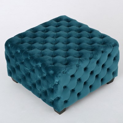 NicBex Modern 29" Square Ottomans Velvet Footstools with Button Tufted Stitching for Bedroom and Living Room