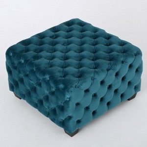 NicBex Modern 29" Square Ottomans Velvet Footstools with Button Tufted Stitching for Bedroom and Living Room - 1 of 4
