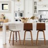 Bekrvio 26"/29" Swivel Bar Stools Set of 1/2/3/4, Faux Leather Upholstered Counter Chairs with Wood Legs, Mid-Century Seating for Kitchen Island - 2 of 4