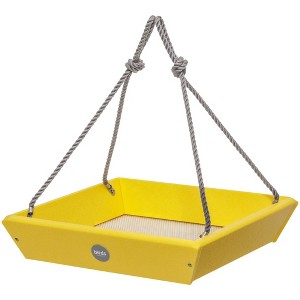 Birds Choice Color Pop Collection Recycled Plastic Hanging Tray Bird Feeder 11.25" - Yellow: UV & Weather-Resistant - 1 of 4