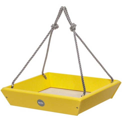 Birds Choice Color Pop Collection Recycled Plastic Hanging Tray Bird Feeder 11.25" - Yellow: UV & Weather-Resistant - image 1 of 4