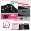 CARER 3-Pack Period Underwear Women Leak Proof Menstrual Absorbency Panties Period Hipster Briefs Reusable (Pink, Gray, Black) - 4 of 4