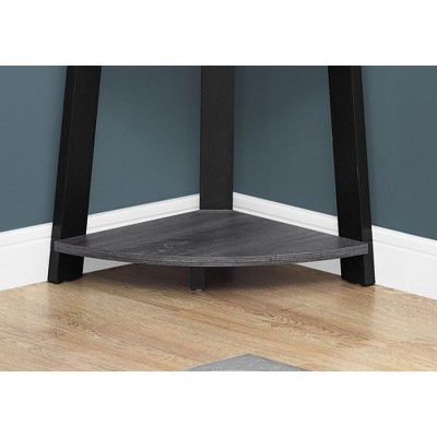 Black and Gray 71" Wood Corner Etagere with 5 Shelves