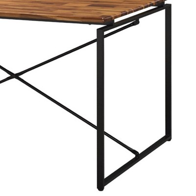 Jurgen 48" Oak and Black Industrial Dining Table