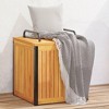 vidaXL Patio Cushion Box - 17.7"x17.7"x17.7"/20.9" - Acacia Wood Storage Box - Outdoor Garden and Patio Organizer with Powder-Coated Steel Handle - 2 of 4