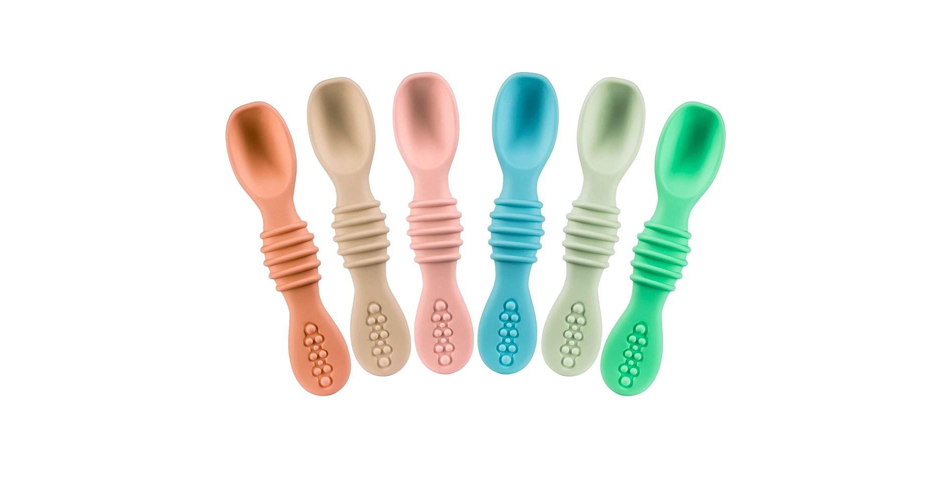 Sperric Baby Spoons Self Feeding Spoons 6+ Months, Infant Spoons First Stage, Baby Led Weaning BPA Free Teething Spoons