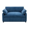 Oversized Chenille Upholstered Sofa Chair with Deep Seat and 2 Throw Pillows, Modern Accent Furniture for Living Room or Lounge–The Pop Home - 3 of 4