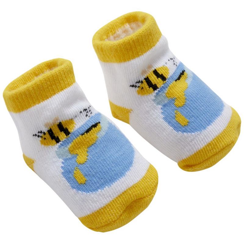 Winnie The Pooh Newborn Baby Boys’ Hat, Socks, and Mitten Take Me Home Layette Gift Set, 3 of 6