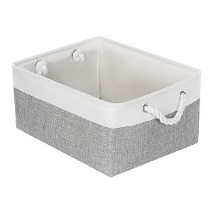 Unique Bargains Fabric Collapsible Storage Organizer Basket with Handles - 1 of 4