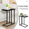 VECELO C Shaped End Table for Sofa Couch and Bed, Small Side Table for Living Room Bedroom, Snack TV Tray Laptop Table with Metal Frame, - 3 of 4