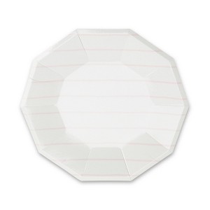 Daydream Society - Blush Frenchie Striped Large Plates - Pack of 8 Paper Plates - 1 of 1
