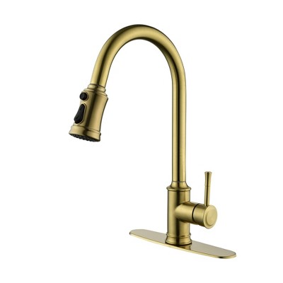 Munora Single Handle High Arc Pull Out Kitchen Faucet with Pull Down Sprayer, Stainless Steel