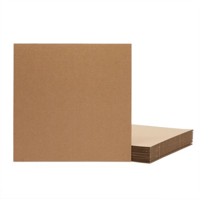 Juvale 24 Pack Corrugated Cardboard Sheets,  12x12 Square Inserts for Packing, Mailing, Crafts
