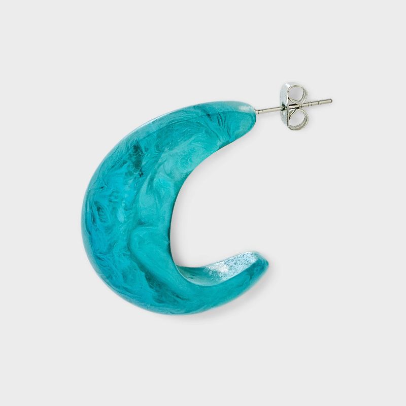 Marbleized Hoop Earrings - Universal Thread&#8482; Blue, 4 of 5