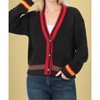Women's Contrast Trim Cable Knit Cardigan - ZENANA - 3 of 3