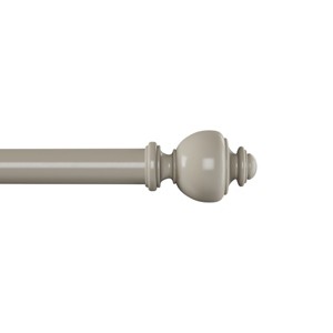 Hastings Home 1-Inch Curtain Rod, Decorative Modern Urn Finials and Hardware, for Home Decor in Bedroom and Kitchen, 66-120-inch, Gray - 1 of 4