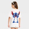 Girls' Stitch Short Sleeve 'Ohana' Oversized T-Shirt - The Disney Collection by Cat & Jack™ White - 3 of 4