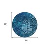 Navy Blue And Sky Blue Abstract Washable Indoor Outdoor Area Rug - 3 of 4