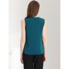 Allegra K Women's Elegant Chiffon V Neck Sleeveless Work Pleated Blouse - 3 of 4
