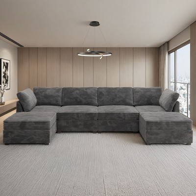 XIZZI Luxury Modular Sectional Sofa Couch, Oversized Cloud Couch for Living Room, Deep Seat Upholstered Convertible Sleeper Sofa