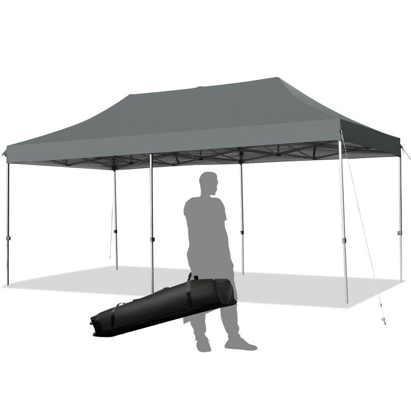 Costway 10'x20' Pop up Canopy Tent Folding Heavy Duty Sun Shelter Adjustable W/Bag, 1 of 11