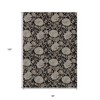 Black Taupe And Beige Floral Washable Indoor Outdoor Area Rug - 3 of 4