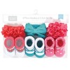 Hudson Baby Infant Girls Headband and Socks Giftset, Teal Coral, One Size - 2 of 4
