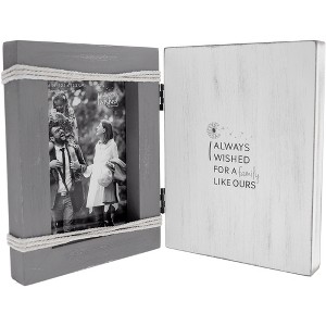 Pavilion Gift Company - Family Like Ours - 5.5" x 7.5" Hinged Sentiment Frame (Holds 4" x 6" Photo) - Single Image Frames - 1 of 4