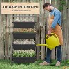 Vince 4-Tier Plastic Raised Garden Bed with Metal Frame, Planter Boxes with Stand for Vegetable, Flowers and Herbs, Outdoor Furniture - The Pop Home - 4 of 4