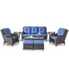 POCASSY 8 Piece Rattan Outdoor Conversation Furniture Set Wicker Sofa Seating Group with Cushions for Backyord, Garden, Pool - 3 of 4