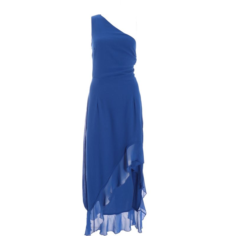QUIZ Women's Chiffon One-Shoulder Maxi Dress With Split, 4 of 6