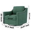 360 Degree Swivel Armchair Cotton Linen Skin-Friendly Fabric Ergonomic Design Brass Nail Decorative Armchair With Black Legs-Cuddlewood - 4 of 4