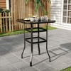 High Bistro Square Table for Patio,Metal Frame Patio Bar Table Tempered Glass,Outdoor Bar Tables for Patios High Top for Backyard,Poolside and Garden - 2 of 4