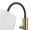Globe Electric 60" Matte Black Floor Lamp with Brass Accents and White Fabric Shade: ETL Listed, Turn Knob Switch - 4 of 4