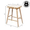 JONATHAN Y Peroni MidCentury Classic Saddle-Seat Solid Wood/Vegan Leather Backless Stool with Removeable Cushion - 4 of 4