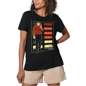 Women's Star Trek All Shes Got Captain Loose T-Shirt Black - 1 of 4